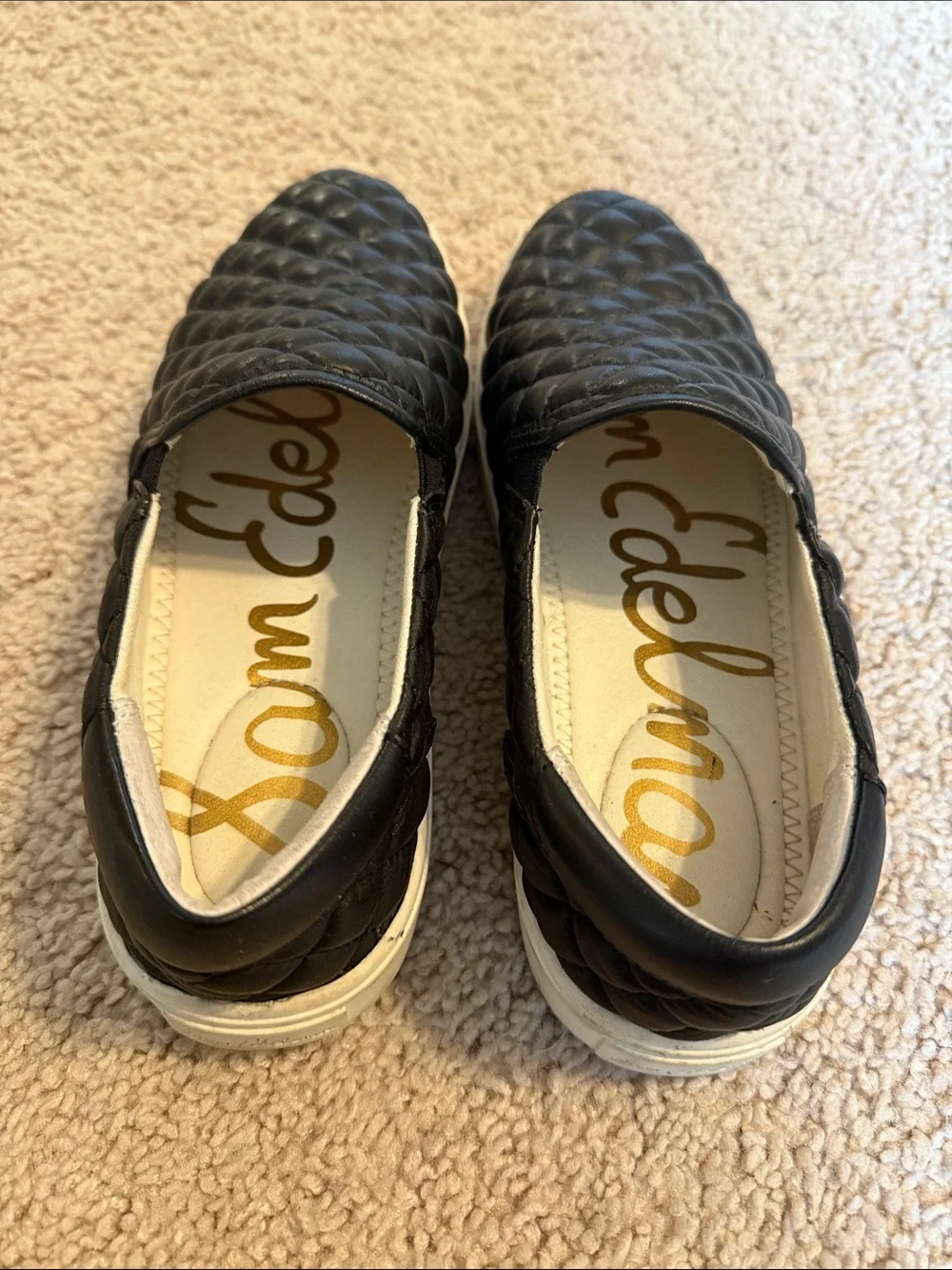 Quilted Black Slip-On Sneakers - Picture 2 of 2